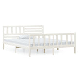 3101149 Bed Frame without Mattress White Solid Wood 120x200 cm