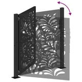 Garden Gate Black 100x100 cm Steel Wave Design 4100969