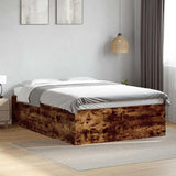 Bed Frame without Mattress Smoked Oak 140x190 cm 3280941