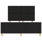 ZNTS Bed Frame Black 140x200 cm Fabric 3344811