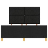 ZNTS Bed Frame Black 140x200 cm Fabric 3344811