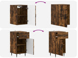3 Piece Bathroom Cabinet Set HAARLEM Smoked Oak Engineered Wood 3417779