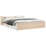 Bed Frame without Mattress Solid Wood 135x190 cm Double Double 815019