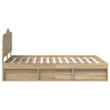 Bed Frame with Headboard Sonoma 160 x 200 cm Solid Pine Wood 3413283