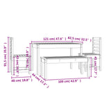 4 Piece Garden Dining Set Solid Wood Douglas 3154706