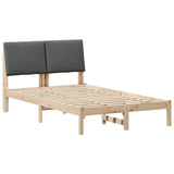 Bed frame Brown and dark grey 120 x 190 cm Solid pine wood 878765