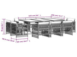 11 Piece Garden Dining Set with Cushions Mix Beige Poly Rattan 3211032