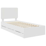 Bed Frame with Drawer White 100 x 200 cm Engineer Wood 3412623