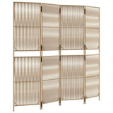 Room Divider 4 Panels Beige Poly Rattan 365379