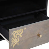 TV Cabinet with Drawer Grey 80 x 33 x 46 cm Solid Mango Wood 4018789