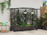 Raised Bed with Trellis and Roof Brown 163 x 40 x 129 cm PP 3423104