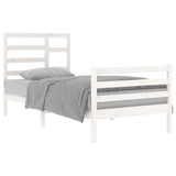 Bed Frame without Mattress White Solid Wood 90x200 cm 3105846