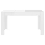 ZNTS Dining Table High Gloss White 140x74.5x76 cm Engineered Wood 804208