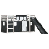 Bunk Bed without Mattress with Slide White and Black 90x190 cm Single 3284128