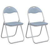 Folding Chair 2 pcs Grey 48 x 43.5 x 81 cm Faux Leather 42029046