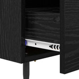 Bedside Cabinet with Drawer 2 pcs Black Oak 40 x 35 x 47.5 cm 881982