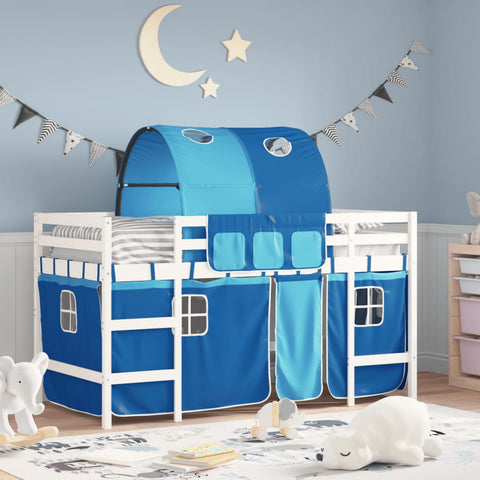 ZNTS Kids' Loft Bed with Tunnel without Mattress Blue 90x200cm 3206995