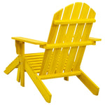 Garden Adirondack Chair with Ottoman Solid Fir Wood Yellow 315864