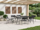 Extendable Mesh Dining Table Anthracite 212 x 90 x 76 cm Steel 42033195