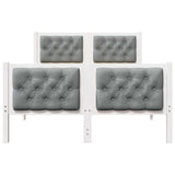 Bed Frame Light Grey 135 x 190 cm Solid Pine Wood 878413