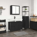 Bathroom Furniture Set 2 pcs Black oak 36 x 35 x 165 cm 3328374