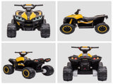 12V Ride-On Quad Bike w/ Music, Horn, for Ages 3 Years - Yellow T3398P348328
