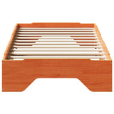Bed Frame No Mattress Stackable Wax Brown 90x190 cm Single Solid Wood 859210