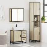 ZNTS 3 Piece Bathroom Furniture Set Sonoma Oak Engineered Wood 3301076