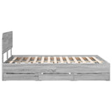 Bed Frame with Drawer Grey Sonoma 160 x 200 cm Engineered Wood 3412169