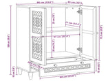Highboard White 60 x 33 x 100 cm Solid mango wood 4018146