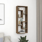 Wall Shelf Brown Oak 36x16x90 cm Engineered Wood 815848