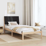 Bed frame Brown and black 100 x 200 cm Solid pine wood 878771