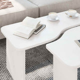 Coffee Table 2 pcs White Solid pine wood 873524