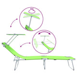 Sun Lounger Folding 2 pcs Green 58 x 188 x 77cm Polyester 42003064