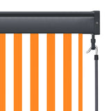 Outdoor Roller Blind 80x250 cm White and Orange 145951