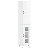 Highboard High Gloss White 34.5x34x180 cm Engineered Wood 3199019
