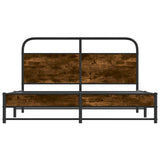 Bed Frame Without Mattress 150x200 cm Smoked Oak Engineered Wood 4100376