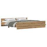 Bed Frame Artisan Oak 203 x 203 x 50 cm Engineered Wood 3329304