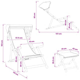 Deck Chair 4 pcs 3 Position Solid Eucalyptus Wood Grey 3407798