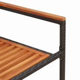 Garden Stacking Chairs 2 pcs Brown and Black 42006822