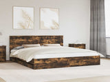 Bed Frame with Drawer Smoked Oak 180 x 200 cm Engineer Wood 3411093