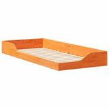 Bed Frame Wax Brown 80 x 220 cm Solid Pine Wood 873411