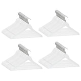 100 pcs Clothes Hanger Set Non-slip White Hardwood 289916