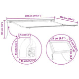 Awning Frame with LED Strip Lights White 300 x 250 cm Aluminium 313199