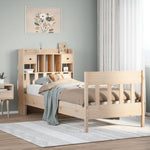 ZNTS Bed Frame without Mattress 100x200 cm Solid Wood Pine 3323266
