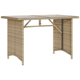 2 Piece Garden Dining Set with Cushions Beige Poly Rattan 366333