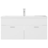 Sink Cabinet with Built-in Basin White Engineered Wood 3071297