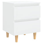 Bed Cabinets & Pinewood Legs 2 pcs High Gloss White 40x35x50cm 805864