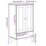 Shoe Cabinet SENJA Rattan Look White 59.5x35x107 cm Solid Wood 358050
