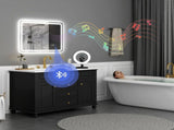 80 x 60 cm Bluetooth Bathroom Mirror - Silver-Tone T3398P343305
